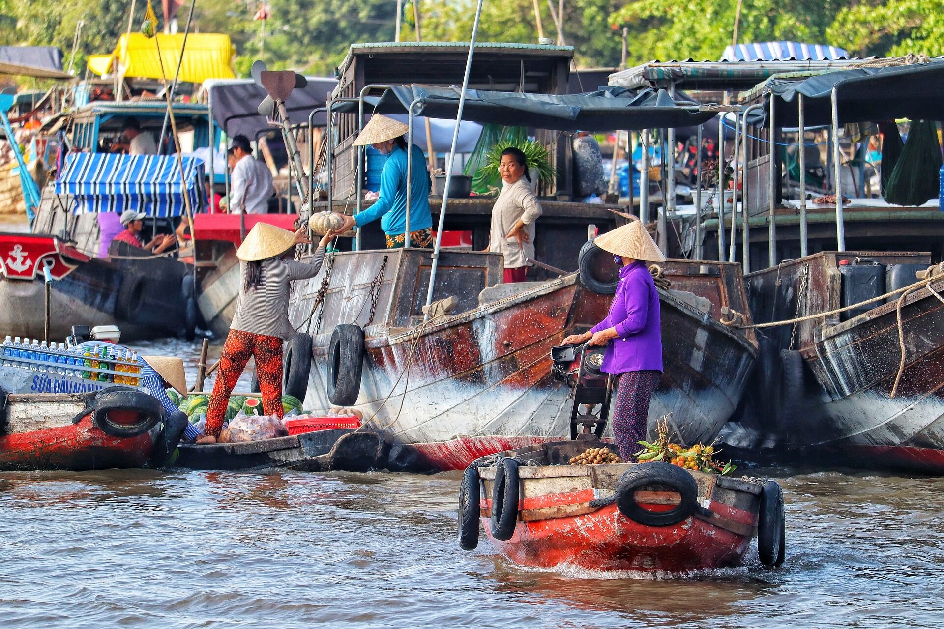 Floating Market in Tien Giang Province